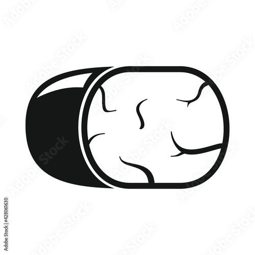 Vector smoked beef black simple icon isolated
