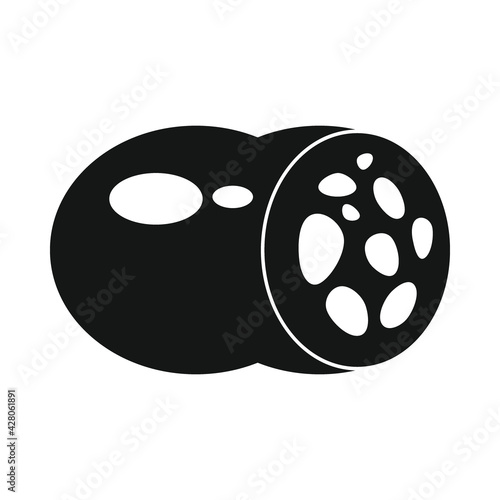 Vector delicacy meat black simple icon isolated on white