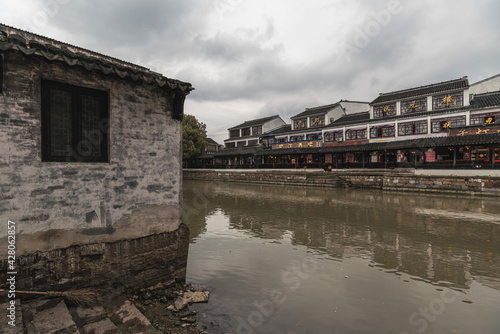 Old buildings and landscapes of Qiandeng ancient town, a water town in the south of China