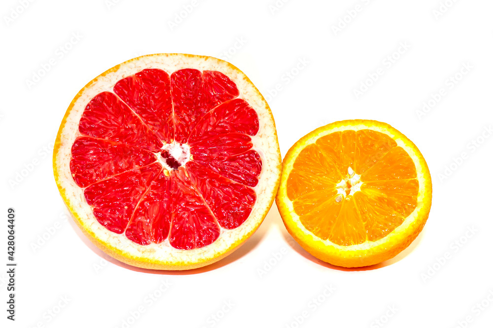 Isolated on white background lemon, orange and grapefruit Isolated on white background lemon, orange and grapefruit
