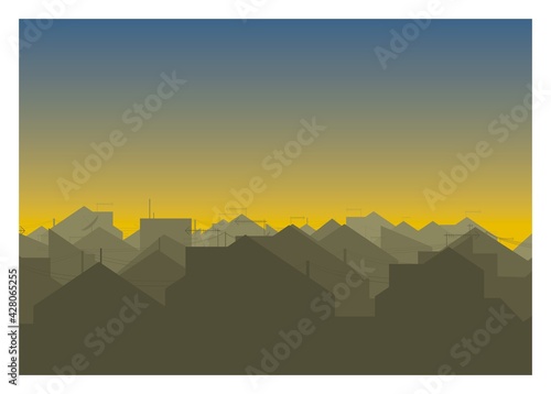 City housing silhouette. Simple illustration