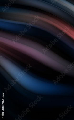 Colorful smooth lines on black background. Liquid and fluid vibrant color waves flowing in the dark. Graphic illustration for wallpaper  banner  background  card  book  cover  poster  banner  brochure