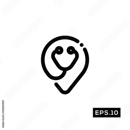 Online Doctor line Icon. Healthcare Icon vector Illustration Template For Web and Mobile