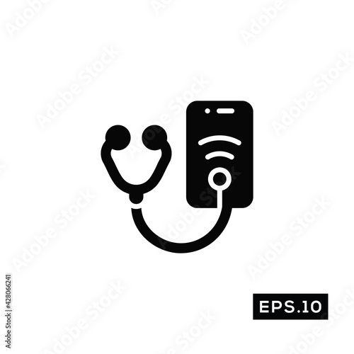 Online Doctor Icon. Healthcare Icon vector Illustration Template For Web and Mobile