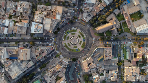 The Gutierrez oval seen from a drone, very crowded place located in the district of Miraflores in photo