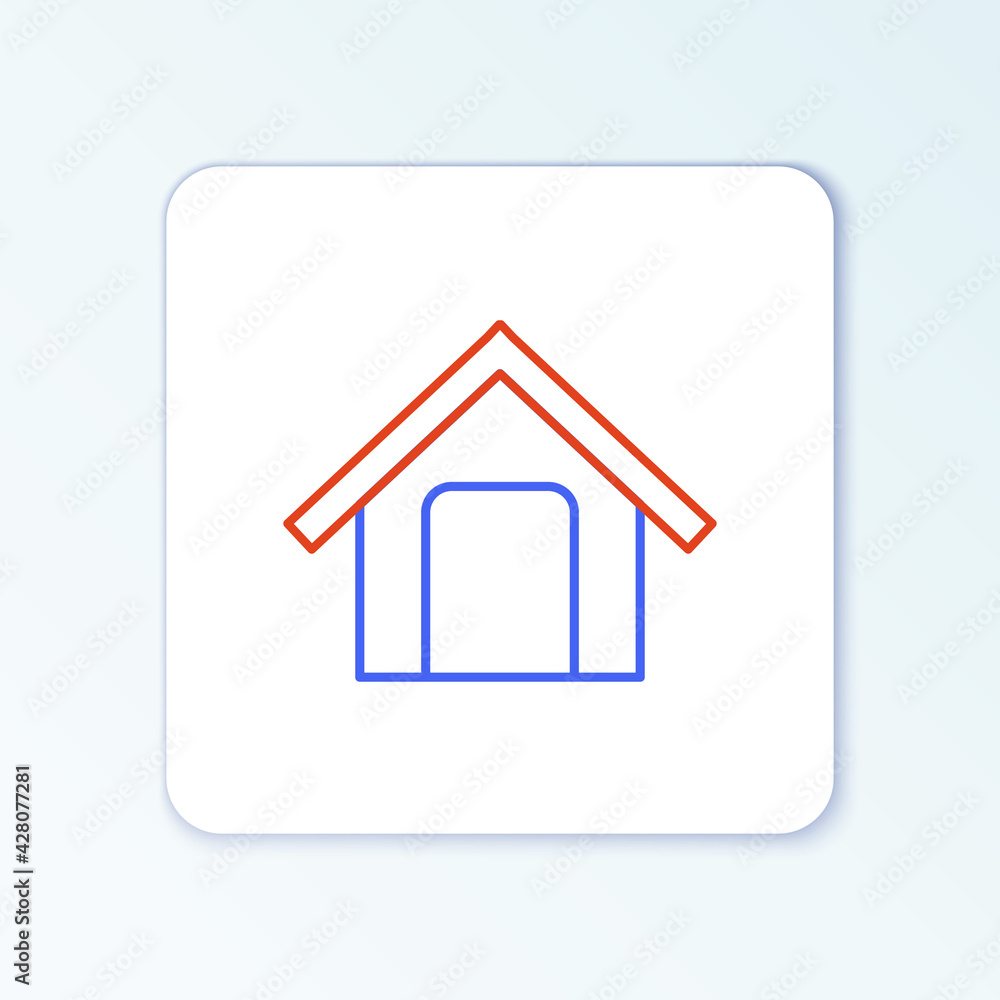 Line Dog house icon isolated on white background. Dog kennel. Colorful outline concept. Vector Line Dog house icon isolated on white background. Dog kennel. Colorful outline concept. Vector