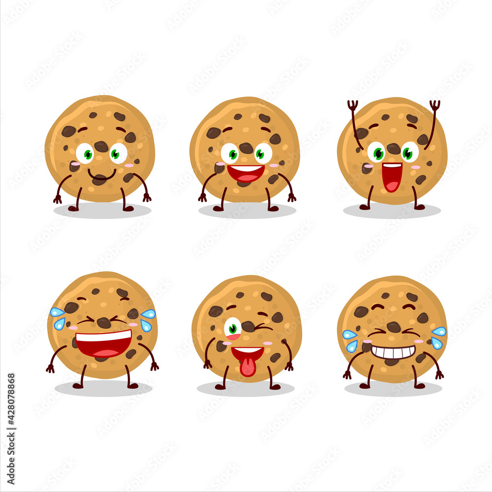 Cartoon character of biscuit with smile expression Cartoon character of biscuit with smile expression