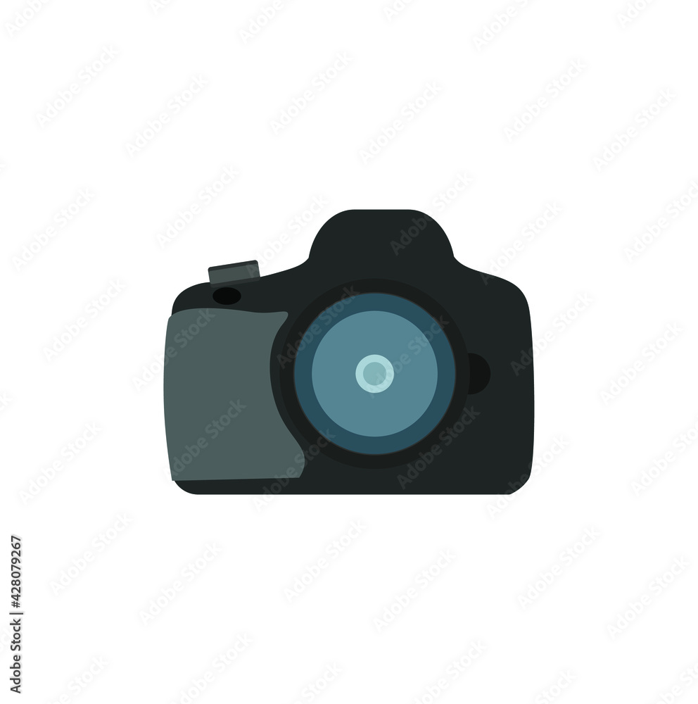 SLR photo camera icon vector on white background SLR photo camera icon vector on white background