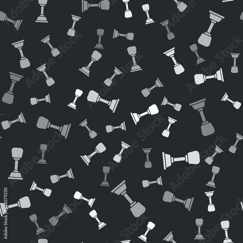 Grey Gear shifter icon isolated seamless pattern on black background. Manual transmission icon. Vector