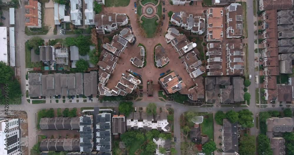 Birdseye view of the affluent Rice Military neighborhood in Houston, Texas Birdseye view of the affluent Rice Military neighborhood in Houston, Texas