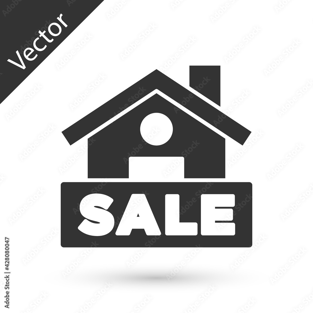 Grey Hanging sign with text Sale icon isolated on white background. Signboard with text Sale. Vector Grey Hanging sign with text Sale icon isolated on white background. Signboard with text Sale. Vector