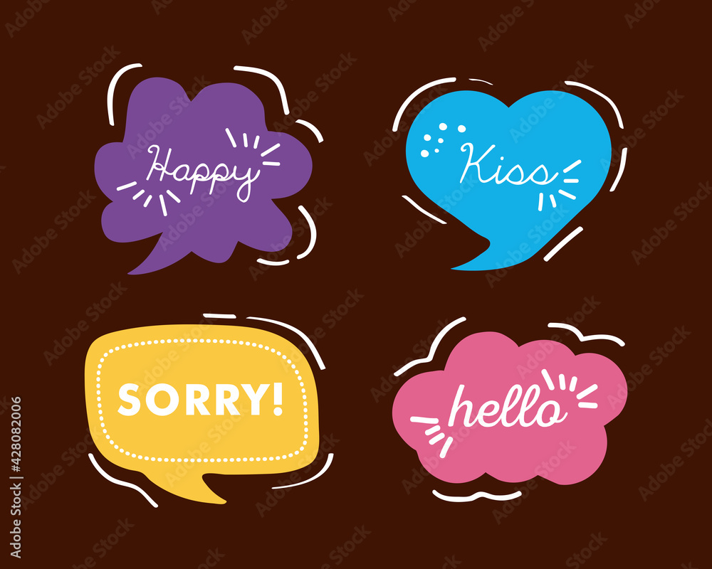four text balloons four text balloons