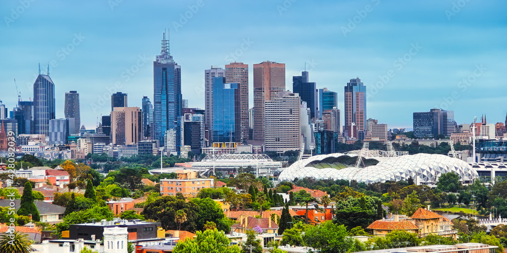 Obraz premium Cityscape image of Melbourne CBD high rise buildings, Australia