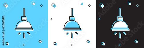 Set Chandelier icon isolated on blue and white  black background. Vector