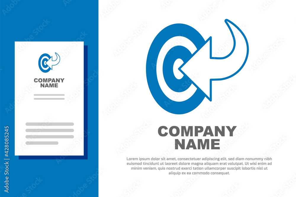 Blue Target financial goal concept icon isolated on white background. Symbolic goals achievement, success. Logo design template element. Vector Blue Target financial goal concept icon isolated on white background. Symbolic goals achievement, success. Logo design template element. Vector