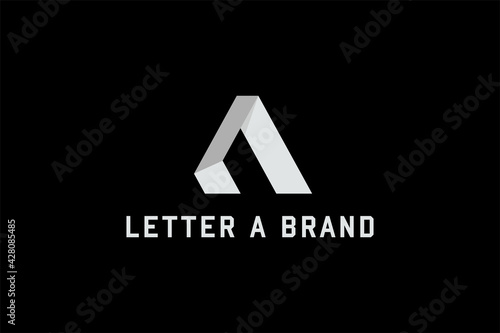 Letter A 3d technological paper fold logo 