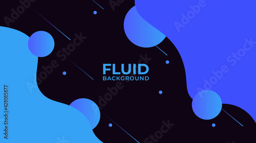 Modern blue fluid curvy shapes background