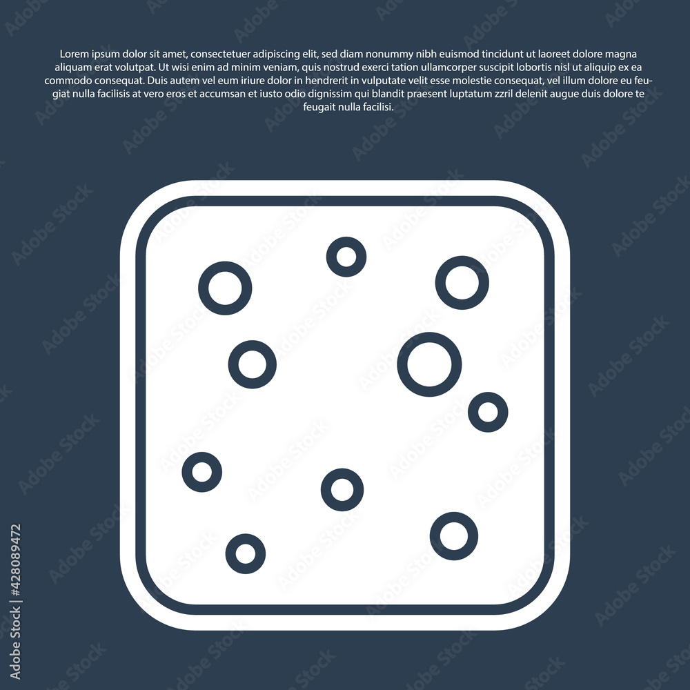 Blue line Beer bubbles icon isolated on blue background. Vector