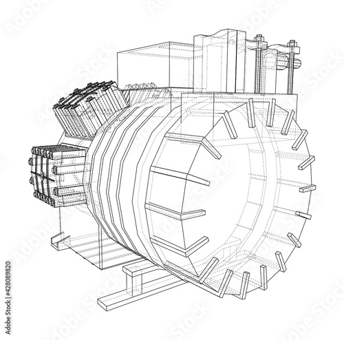 Air conditioning compressor. Vector
