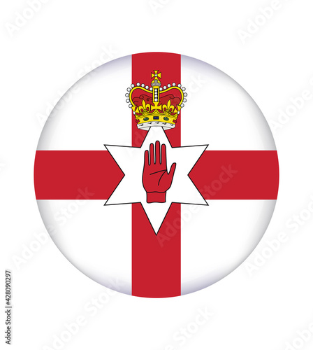 National Northern Ireland flag, official colors and proportion correctly. National Northern Ireland  flag. Vector illustration. EPS10. North Ireland  flag vector icon, simple