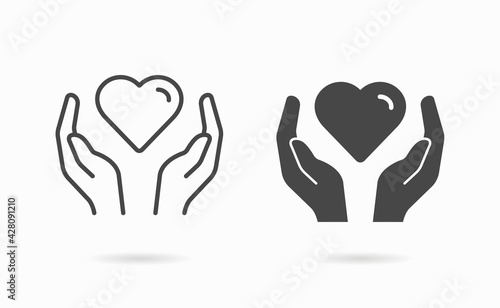 Charity icon. Symbol of solidarity, help, care. Illustration for graphic and web design.
