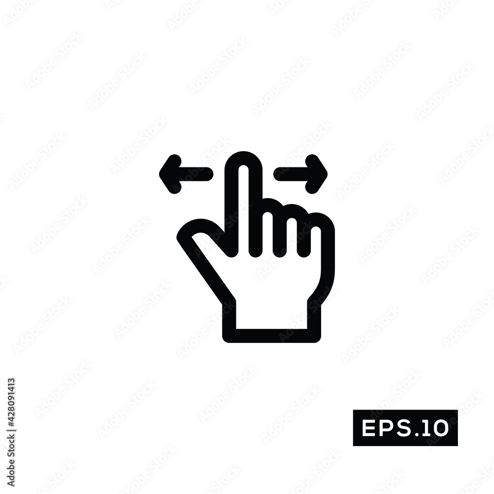 Touch Gestures line Icon. Touch Gestures icon Vector Illustration Template For Web and Mobile Touch Gestures line Icon. Touch Gestures icon Vector Illustration Template For Web and Mobile