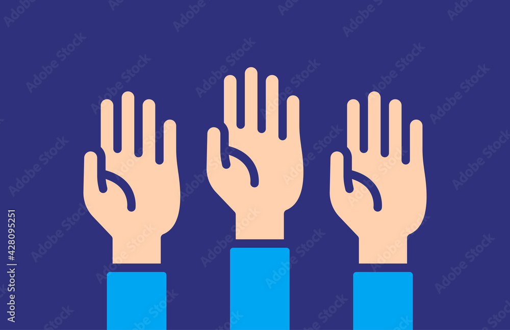 Fototapeta premium hands up, volunteer icon vector illustration.