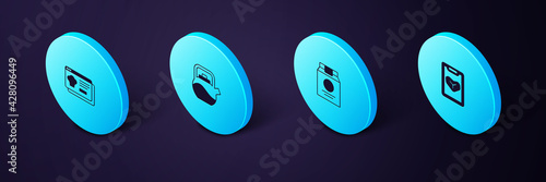 Set Isometric Restaurant cafe menu, Online ordering and delivery, Kettle with handle and icon. Vector