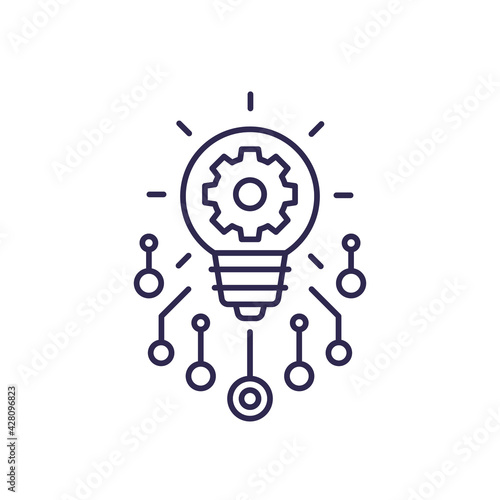 innovations and technology line icon, vector