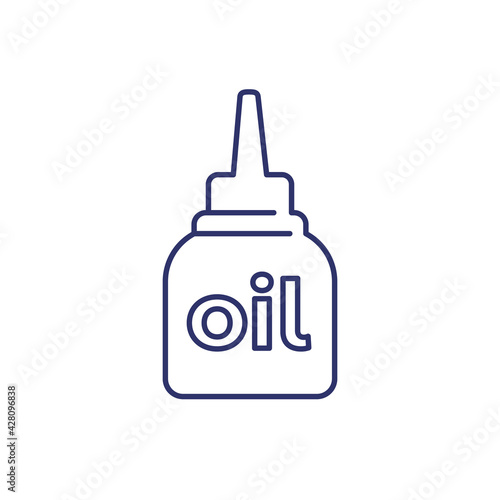 lubricant, oiler icon, line vector