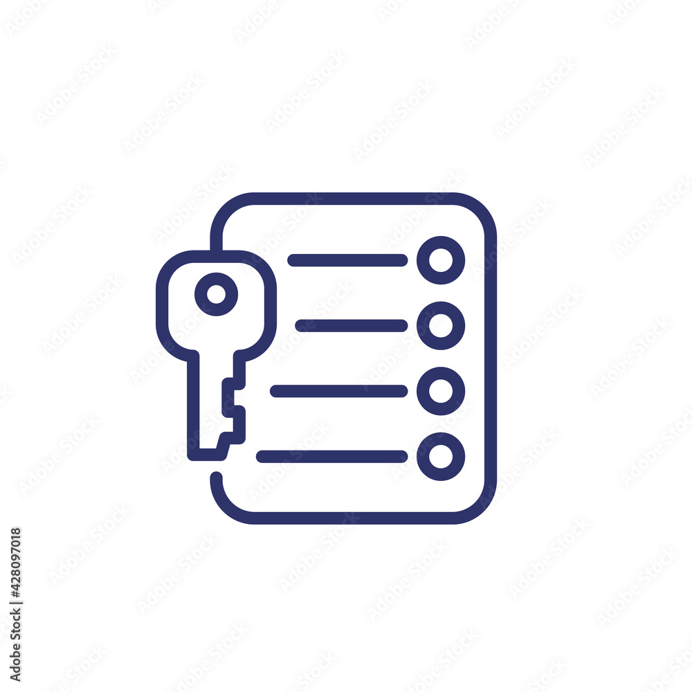 key takeaway line icon on white key takeaway line icon on white
