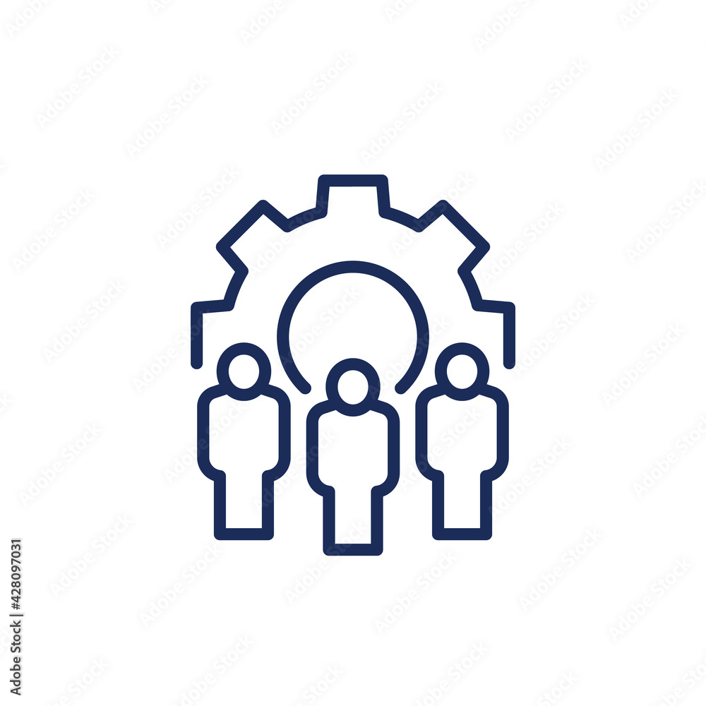 management and HR line icon management and HR line icon