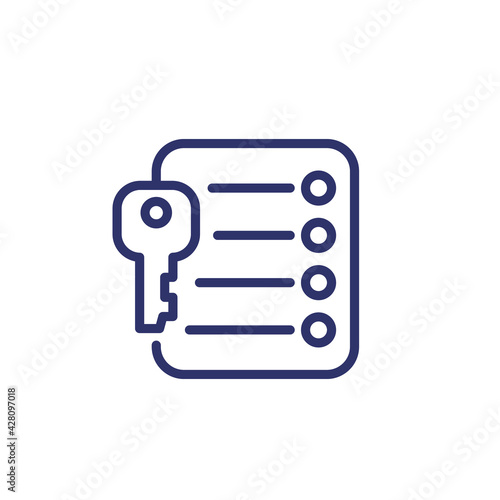 key takeaway line icon on white