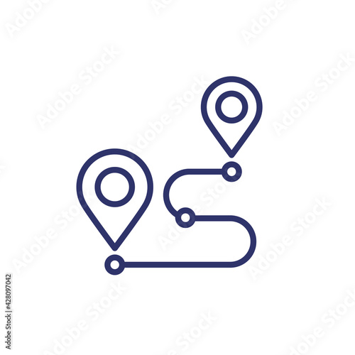 Path line icon on white