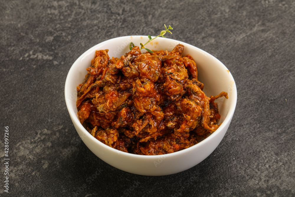 Canned anchovy in tomato sauce Canned anchovy in tomato sauce