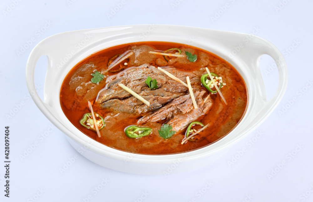 Nihari or Nehari, A Traditional & Special Food, prepared with cow or buffalo meat, spices and cook on low heat Nihari or Nehari, A Traditional & Special Food, prepared with cow or buffalo meat, spices and cook on low heat