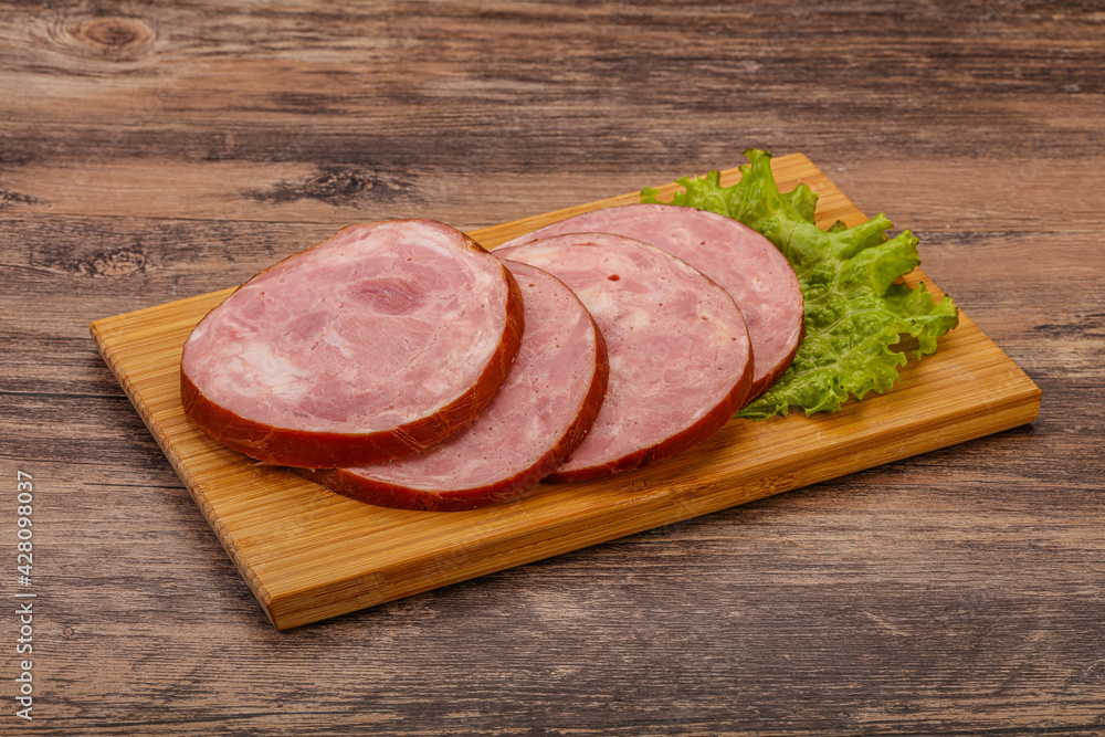 Slices of pork meat ham