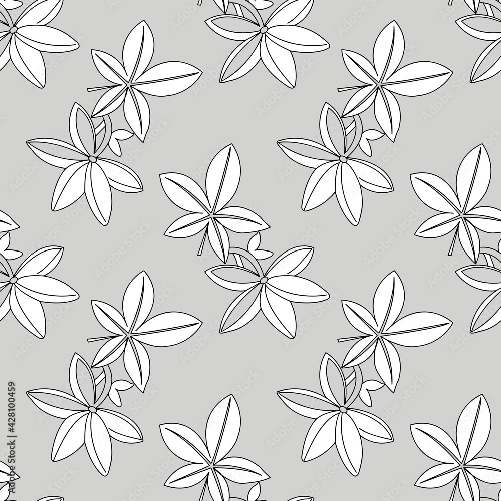 A creative composition consisting of graphic and plant elements. An abstraction. A resource for printing on paper or fabric, seamless background. A creative composition consisting of graphic and plant elements. An abstraction. A resource for printing on paper or fabric, seamless background.