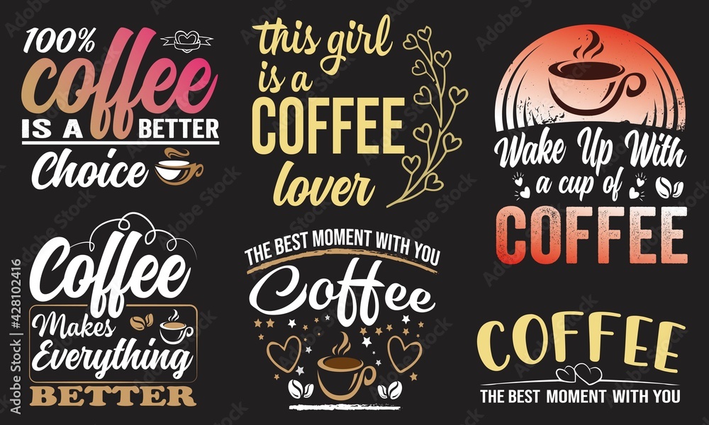 Coffee t-shirt design bundle for coffee lovers