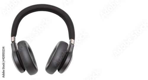 Audio headphones isolated on white background.