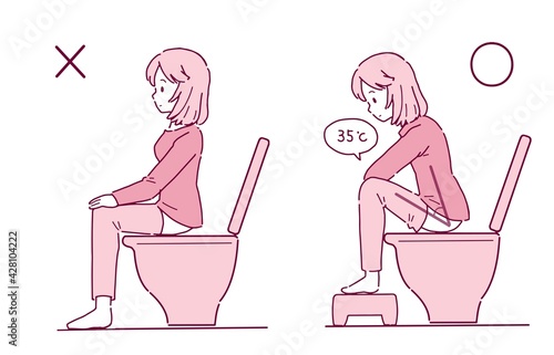 排便に適した姿勢のイラスト