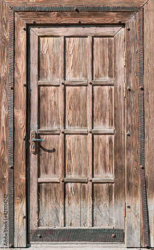 Old wooden door as a background.