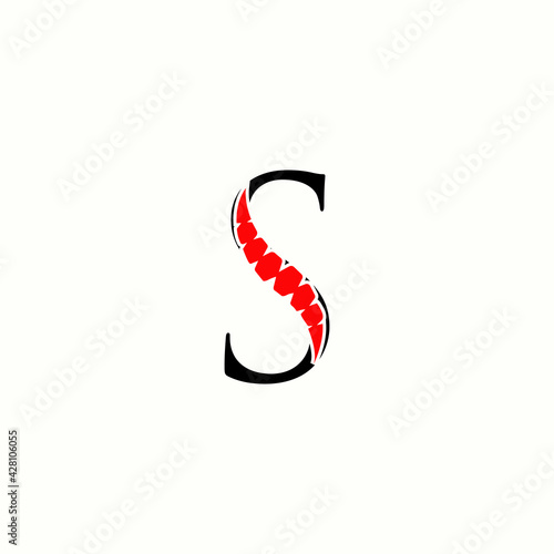 logo letter s with icon spine vector design
