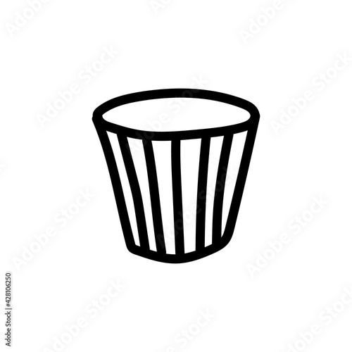 Hand drawn tableware or kitchenware. Vector cups