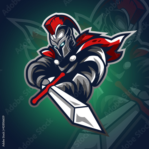 Spartan Knights Logo Gaming Vector Illustration