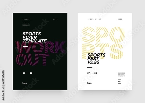 Poster template design for sports event. Sport background.
