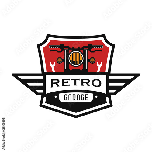 Emblem,Badge Retro Garage logo design template
