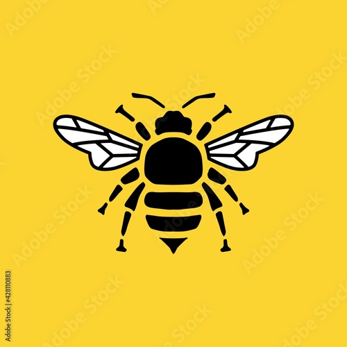 bee logo vector icon illustration