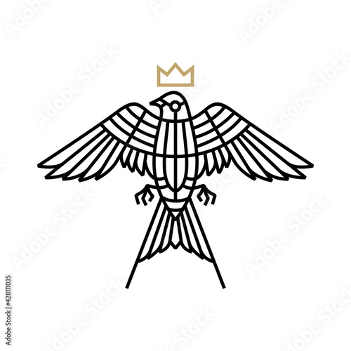 swallow bird monoline logo vector icon illustration