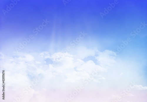 Natural blue sky with clouds as background